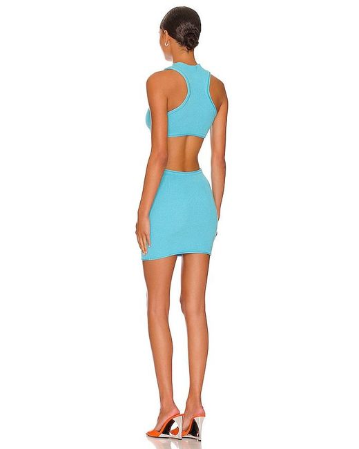 Nbd Blue Ember Mock Neck Mini Dress