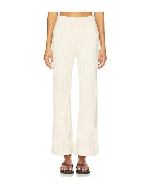 Lunya White Cozy Cotton Silk Ribbed Pant