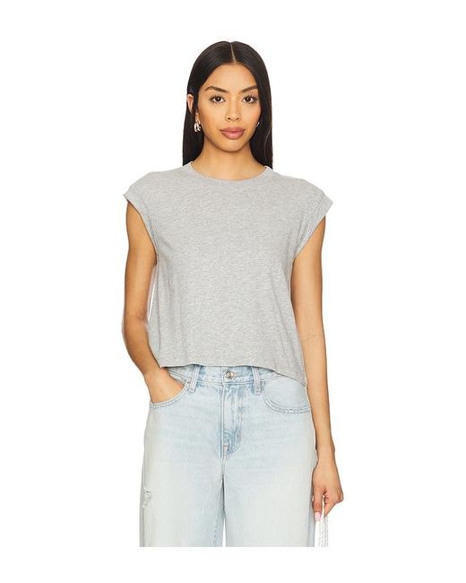 Bobi Multicolor Rolled Cuff Boxy Tee