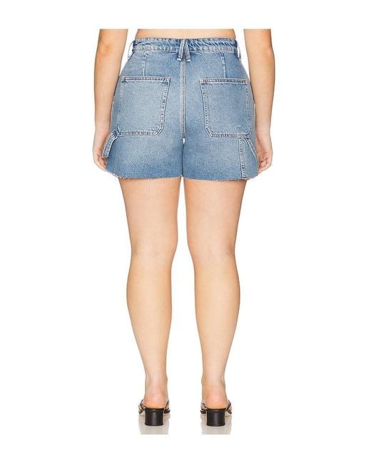 GOOD AMERICAN Blue Good 90S Long Shorts