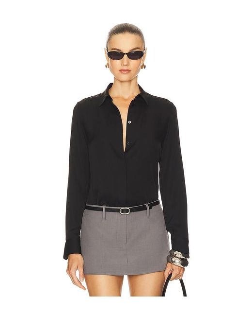 Theory Black Tailliertes Hemd