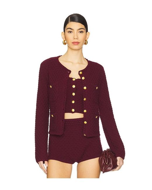MAJORELLE Red Cardigan Evaline