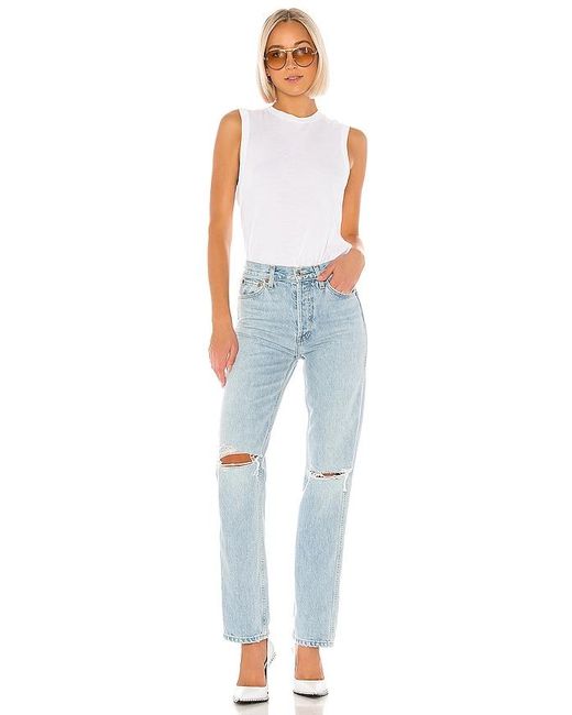 Re/done Blue Originals High Rise Loose Jeans