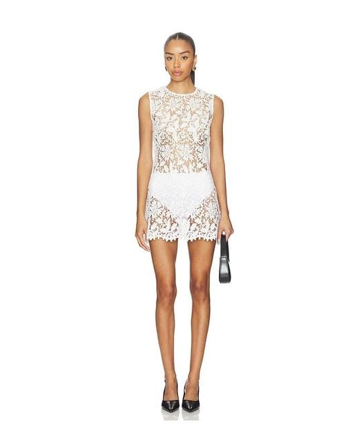 La Porte White Christine Lace Shift Dress