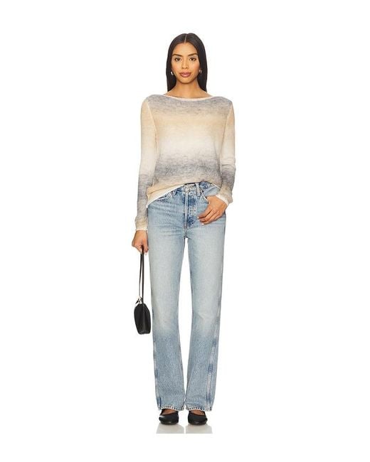 Line & Dot Blue Abstract Ombre Sweater