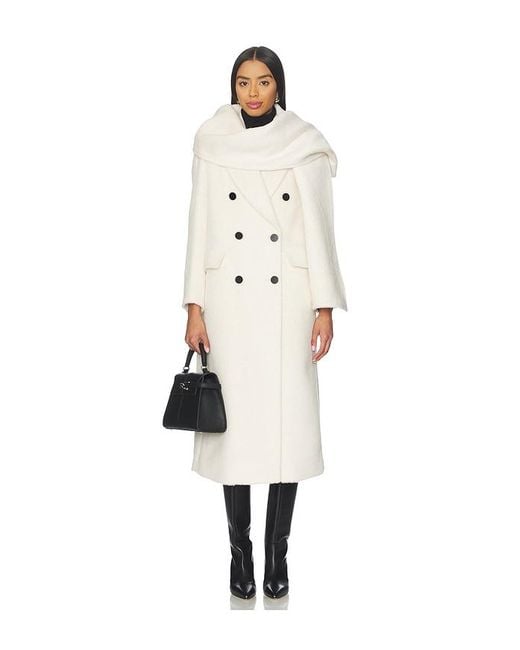 Susanna Chow White Collette Scarf Coat