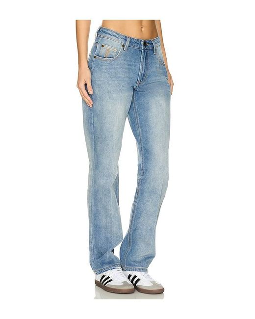One Teaspoon Blue Mid-Waist-Jeans Mit Geradem Bein Truckers