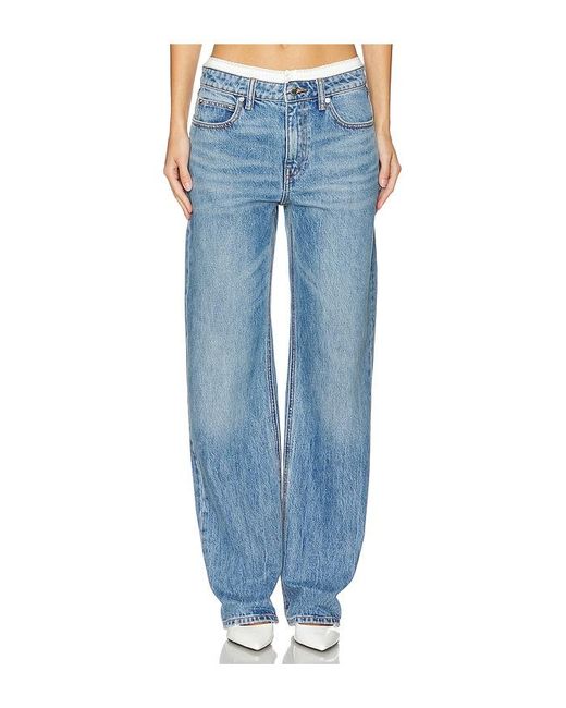 Alexander Wang Blue Mid Rise Relaxed Straight Pointelle Undie