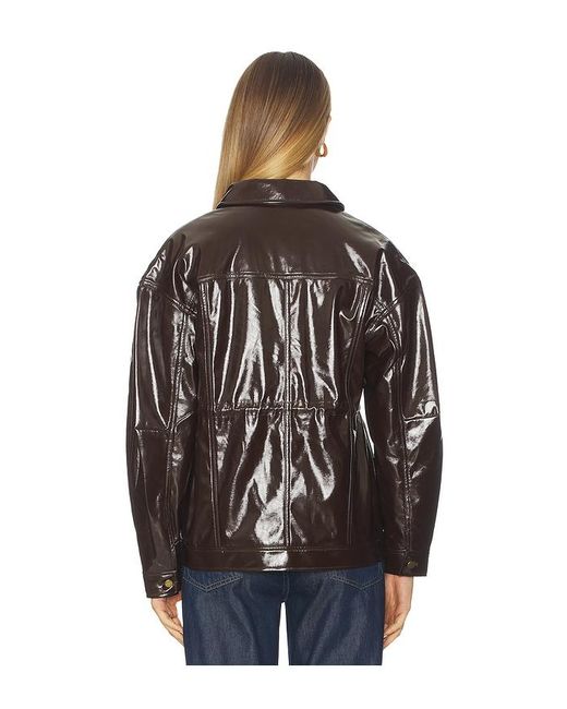 Rag & Bone Black Amy Faux Patent Leather Jacket
