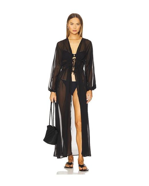 SNDY'S Black Behati Beach Robe