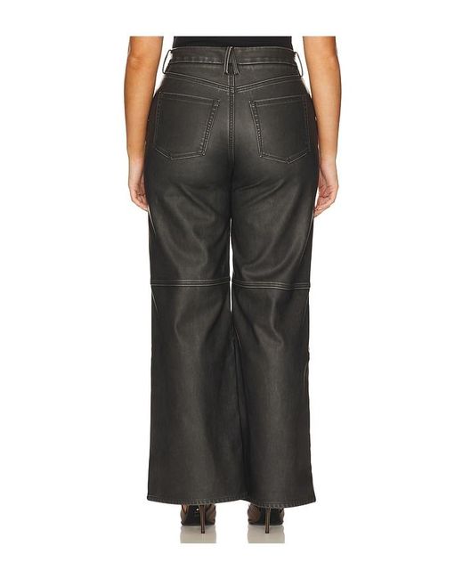 GOOD AMERICAN Black Good Skate Faux Leather Pants
