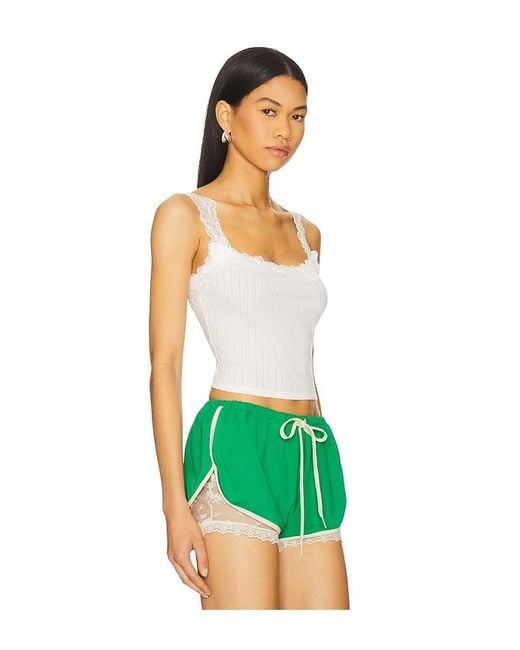 YUHAN WANG Green Lace Trimmed Camisole