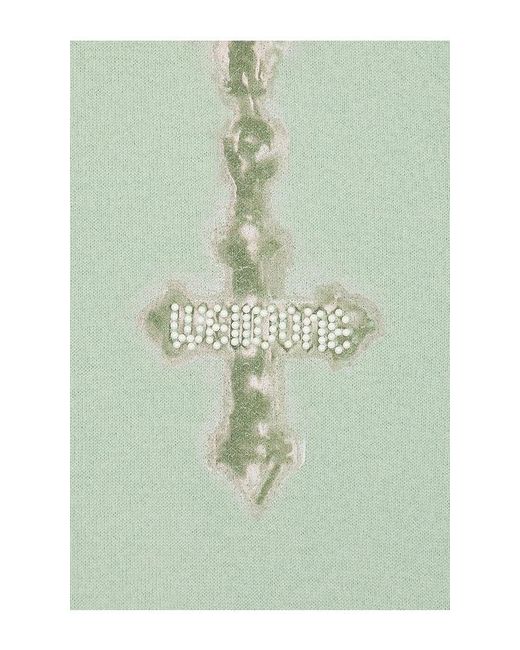 we11done Green Pearl Logo Necklace Print Pullover for men
