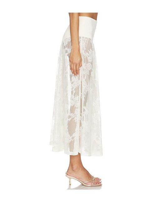Bardot White Hildie High Waisted Midi Skirt