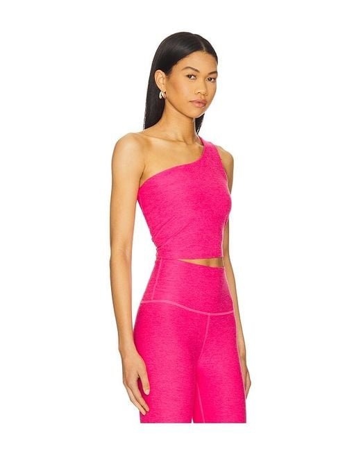 Beyond Yoga Spacedye The Bold Shoulder クロップタンクトップ Pink