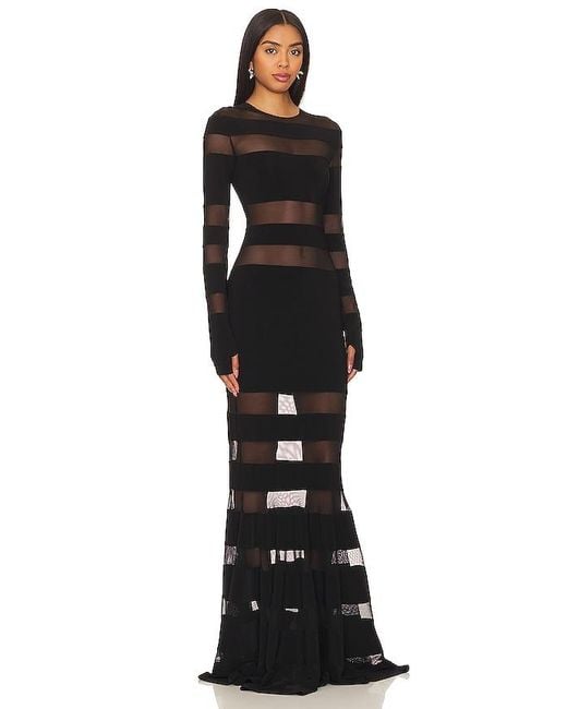 Norma Kamali Black Spliced Dress Fishtail Gown
