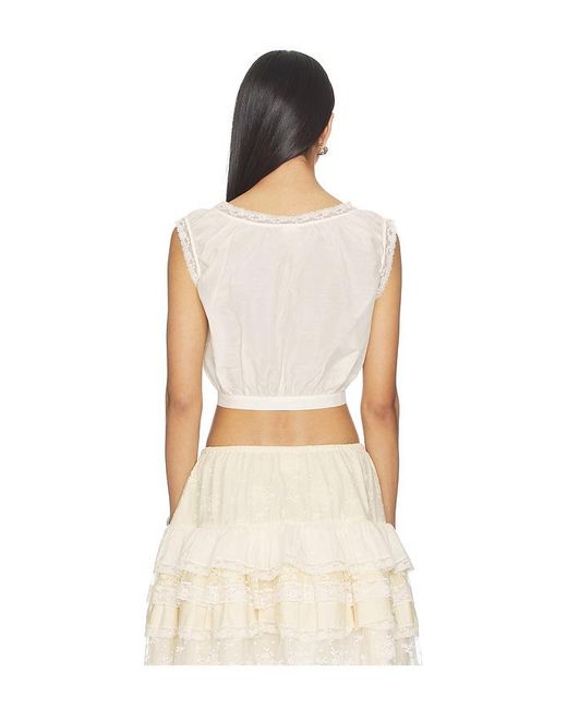 YUHAN WANG Natural Lace Trim Button Blouse