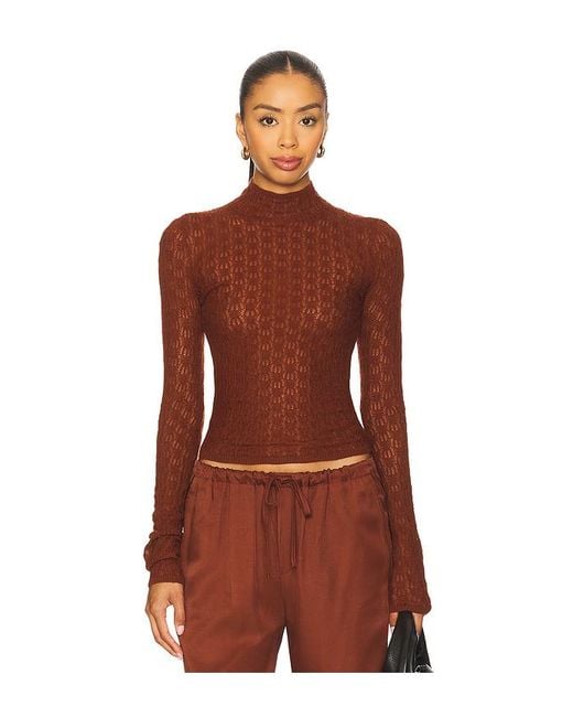 SABLYN Red Rhea Longsleeve Mock Neck Top