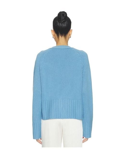 Soft Goat Blue V-Neck Cardigan