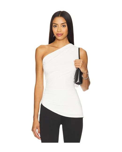 superdown White Myna Asymmetrical Top