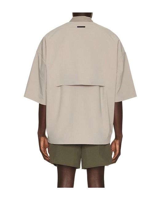 Fear Of God Natural Half Zip Baseball Shirt for men
