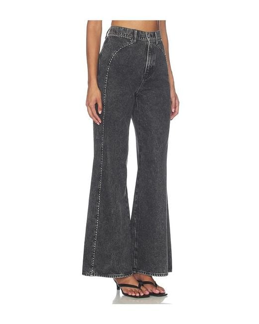 Veronica Beard Black Grant High Rise Wide Leg Jeans