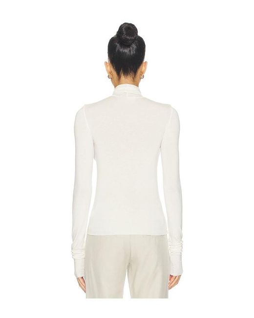 ÉTERNE White Fitted Turtleneck Top
