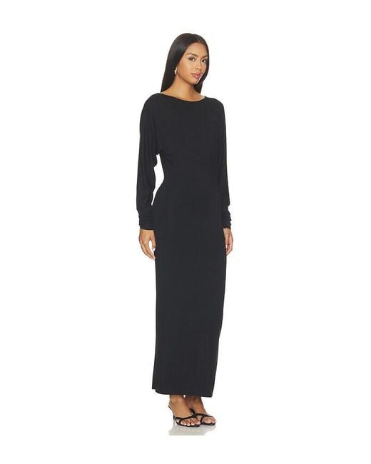 ÉTERNE Black Mountain Soft Jersey Midi Dress