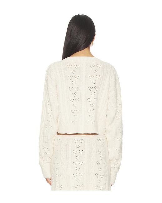 GUIZIO Natural Noah Cable Crop Cardigan