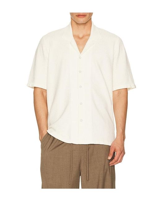 Rag & Bone White Zuma Ottoman Camp Shirt for men