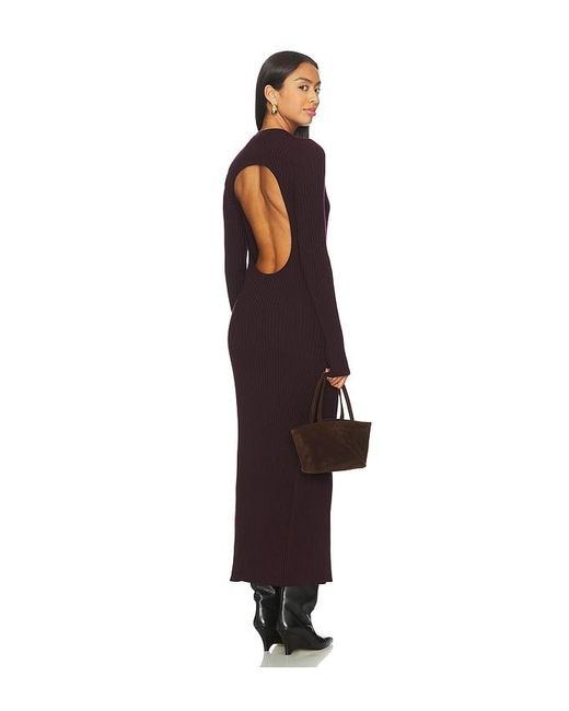 Helmut Lang Blue Open Back Rib Dress