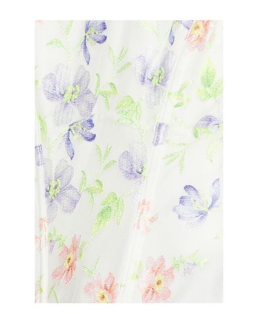 Fleur du Mal White Elar Embroidery Corset Top
