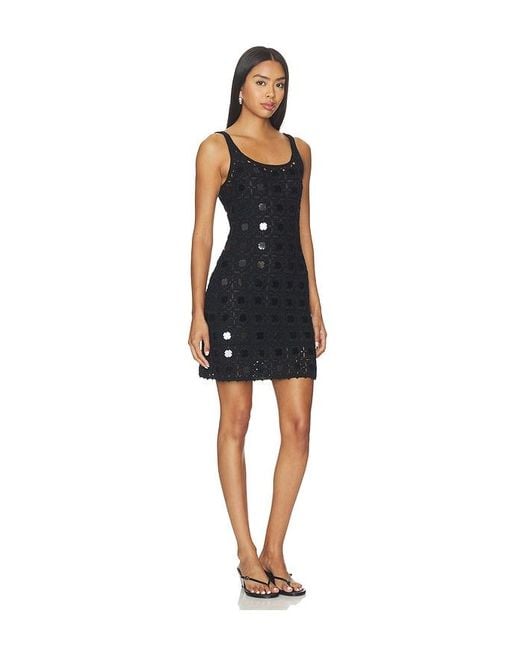 Le Superbe Black Gypset Crochet Mirrored Dress