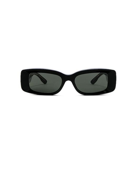 Gucci Black Thickness Rectangular Sunglasses