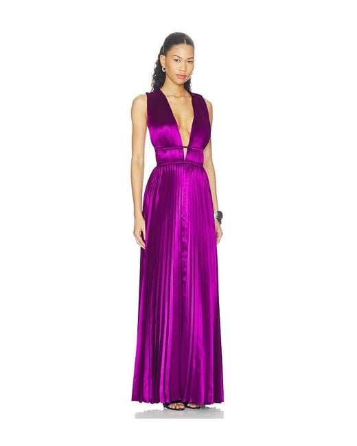 Ulla Johnson Purple Lena Sleeveless Satin Gown