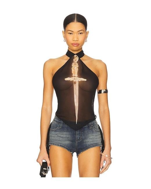 1XBLUE Blue Dagger Diamond Top