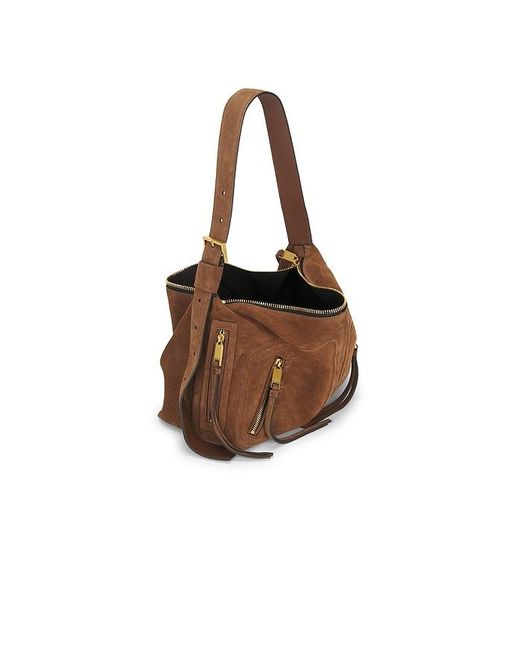 AllSaints Brown Jean Rey Suede Shoulder