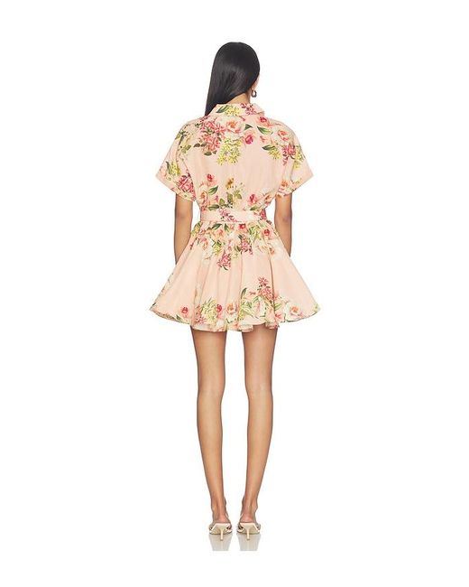 Hemant & Nandita Natural Short Dress With Buckle Belt