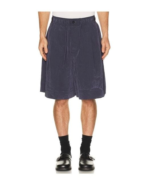 Feng Chen Wang Blue Nylon Cargo Shorts for men