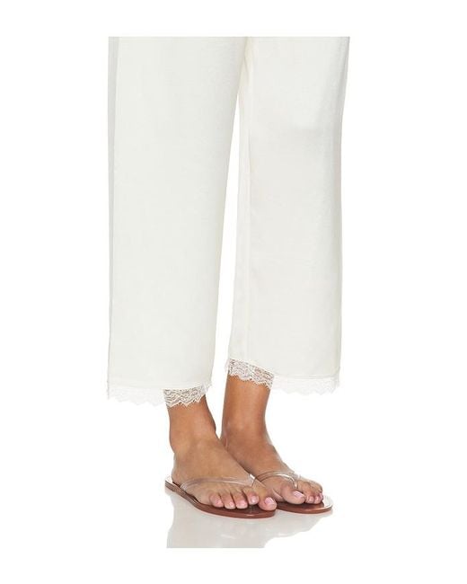 Leset White Barb Lace Crop Pant