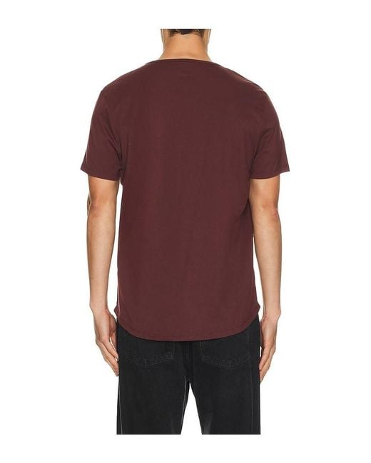 Cuts Red Ao Curve Hem Tee for men