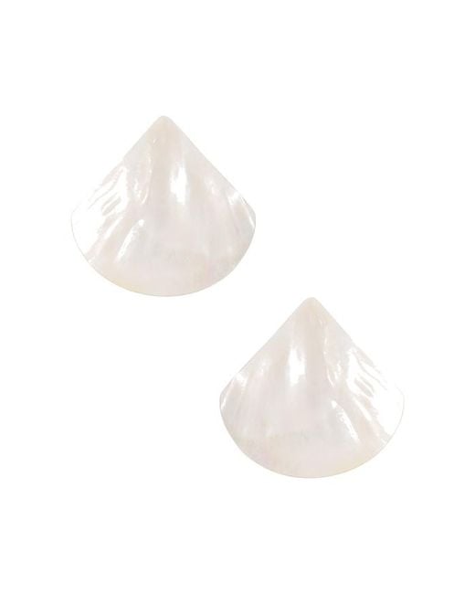 Ettika White Mother Of Statement Stud Earrings