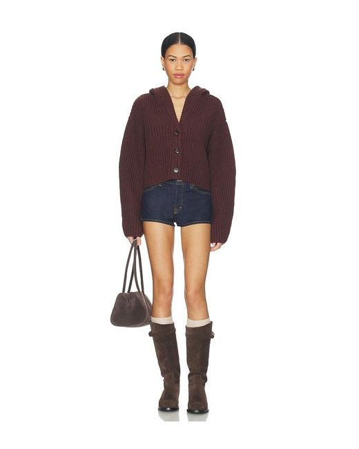 Lovers + Friends Purple Anika Hooded Cardigan