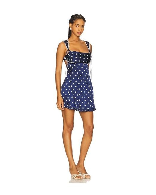 For Love & Lemons Holland Mini Dress Blue
