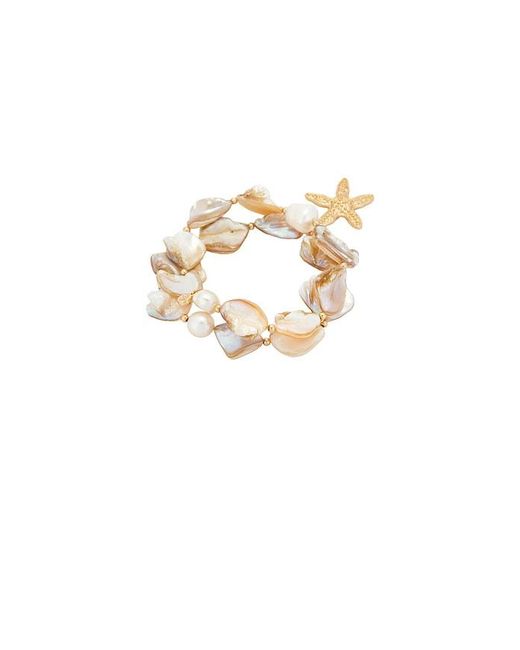 Ettika White True Shell Bracelet Set