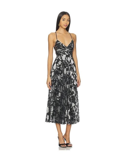 ASTR THE LABEL-SAOIRSE DRESS IN BLACK SILVER