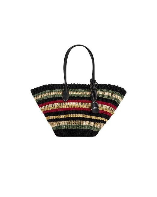 Polo Ralph Lauren Black Twist Raffia Tote Bag