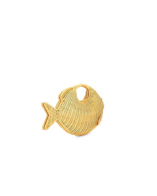 Serpui White Daniel Fish Top Handle Bag