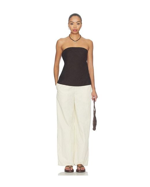 DONNI. Black The Linen Tube Top