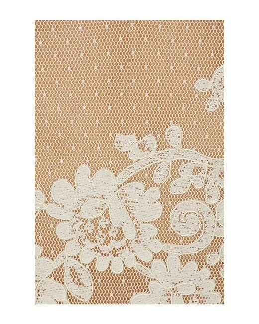 For Love & Lemons White Corded Lace Silk Jacquard Maxi Dress